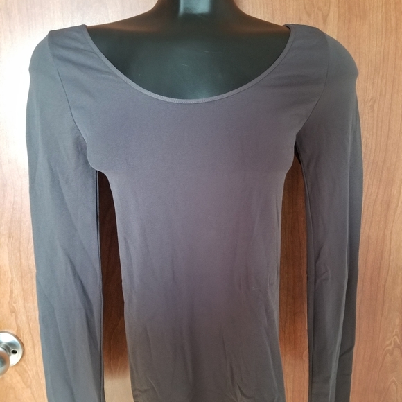 Seamless Shapewear Long Sleeve Fitted Pullover Top Navy - Picture 6 of 6